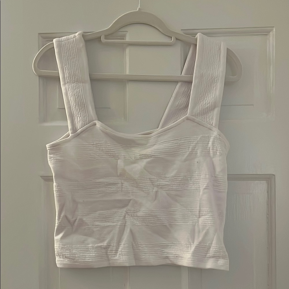 Anthropologie White Textured Tank Top